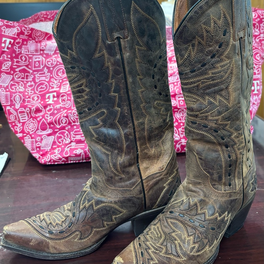 Dan Post Tan Leather Cowboy Boots